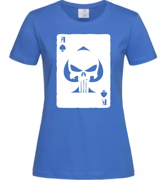 Женская футболка Punisher card Ярко-синий фото