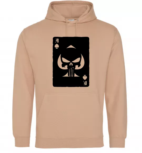 Женская толстовка (худи) Punisher card Песочный фото