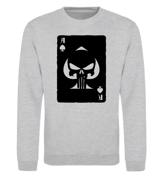 Свитшот Punisher card Серый меланж фото