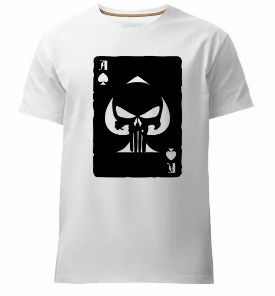 Мужская премиум футболка Punisher card Белый фото