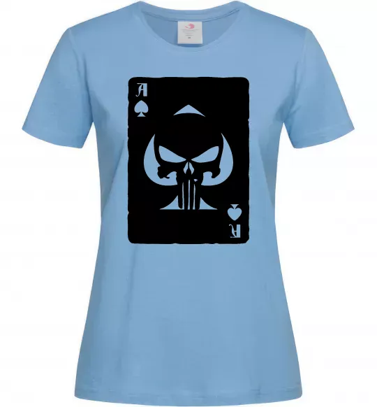 Женская футболка Punisher card Голубой фото
