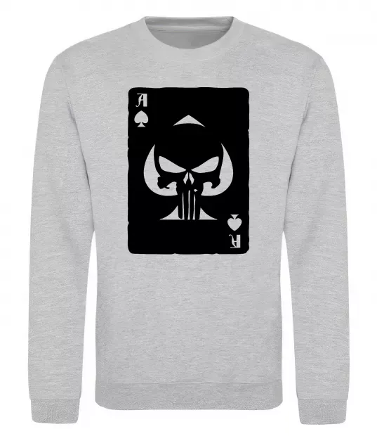 Свитшот Punisher card Серый меланж фото