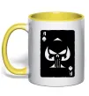 Чашка з кольоровою ручкою Punisher card Сонячно жовтий фото