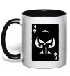 Чашка з кольоровою ручкою Punisher card Чорний фото