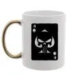 Чашка з кольоровою ручкою Punisher card Золото фото