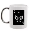 Чашка з кольоровою ручкою Punisher card Срібло фото