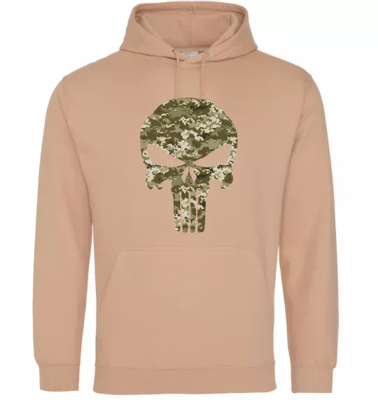Чоловіча толстовка (худі) Punisher камуфляж піксель Пісочний фото