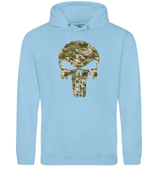 Жіноча толстовка (худі) Punisher камуфляж піксель Блакитний фото