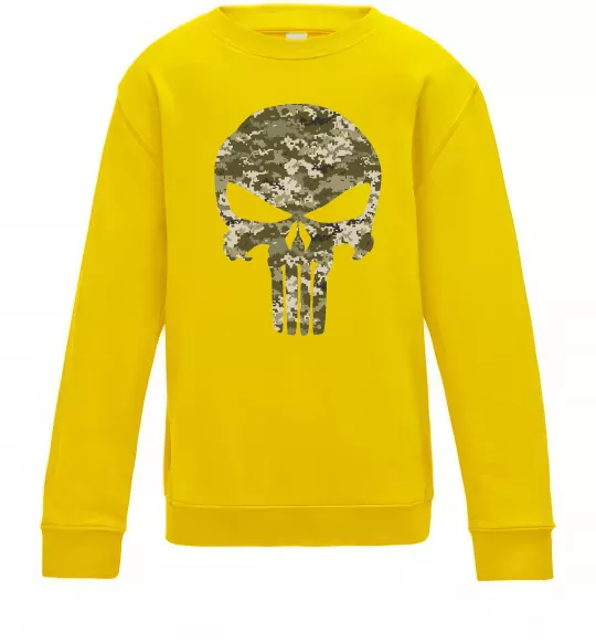 Дитячий світшот Punisher камуфляж піксель Сонячно жовтий фото