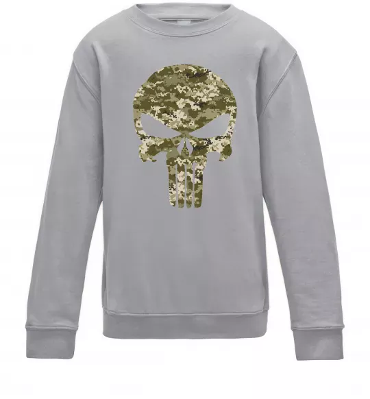 Дитячий світшот Punisher камуфляж піксель Сірий меланж фото
