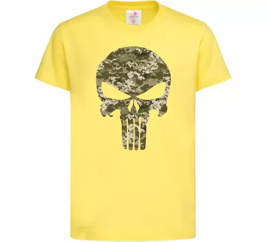 Дитяча футболка Punisher камуфляж піксель Лимонний фото