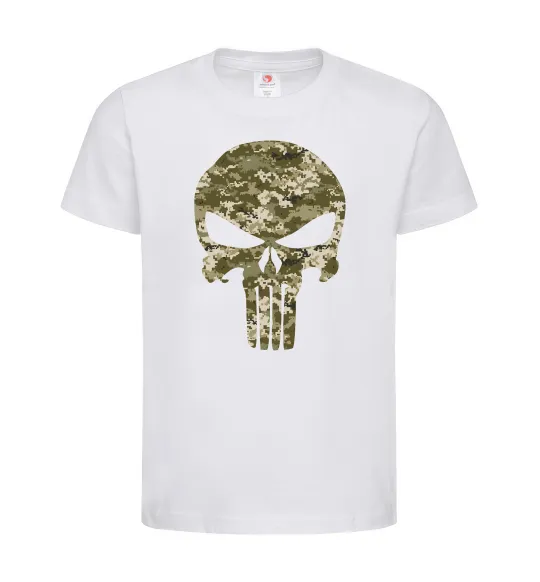 Детская футболка Punisher камуфляж піксель Белый фото