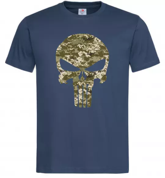 Мужская футболка Punisher камуфляж піксель Темно-синий фото