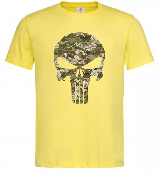 Мужская футболка Punisher камуфляж піксель Лимонный фото