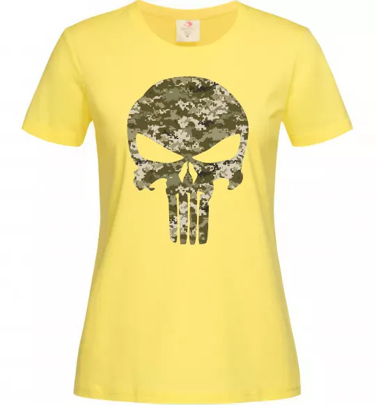 Женская футболка Punisher камуфляж піксель Лимонный фото