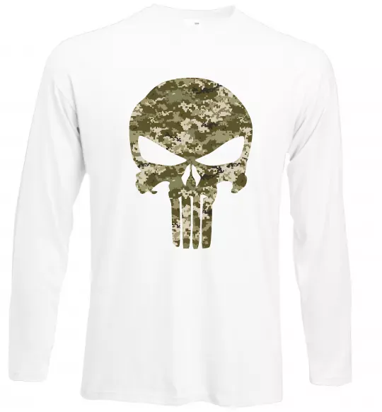 Лонгслив Punisher камуфляж піксель Белый фото