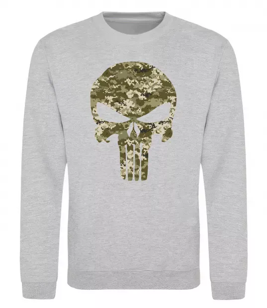 Свитшот Punisher камуфляж піксель Серый меланж фото