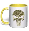 Чашка с цветной ручкой Punisher камуфляж піксель Солнечно желтый фото