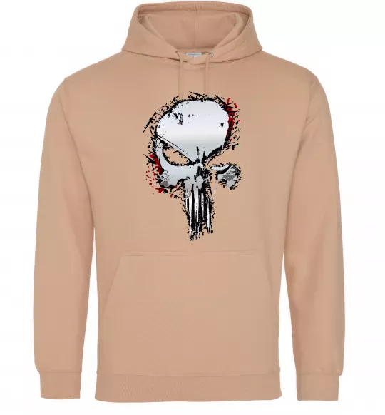 Мужская толстовка (худи) Punisher silver Песочный фото