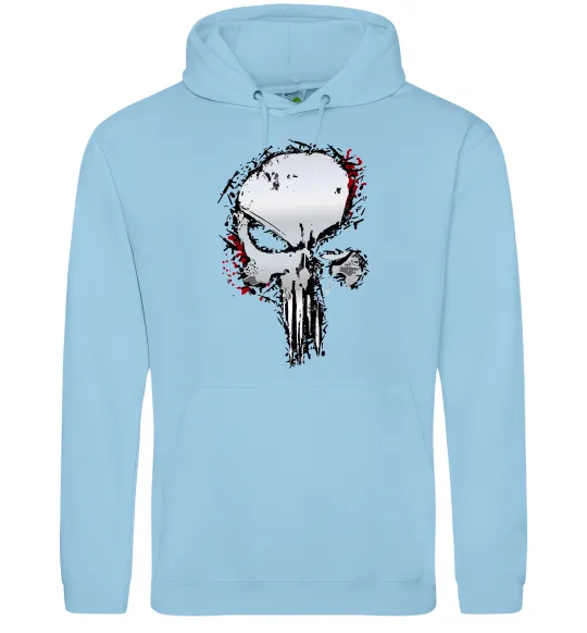 Чоловіча толстовка (худі) Punisher silver Блакитний фото