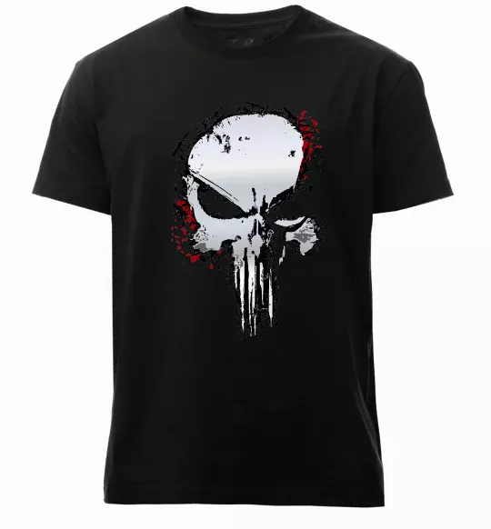 Мужская премиум футболка Punisher silver Черный фото