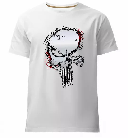 Мужская премиум футболка Punisher silver Белый фото