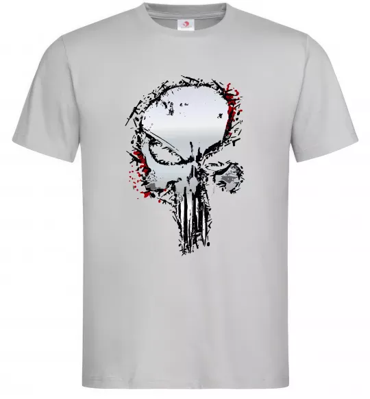 Мужская футболка Punisher silver Серый фото