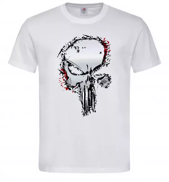 Мужская футболка Punisher silver Белый фото