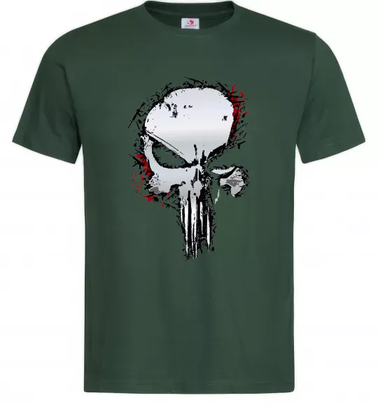 Мужская футболка Punisher silver Темно-зеленый фото