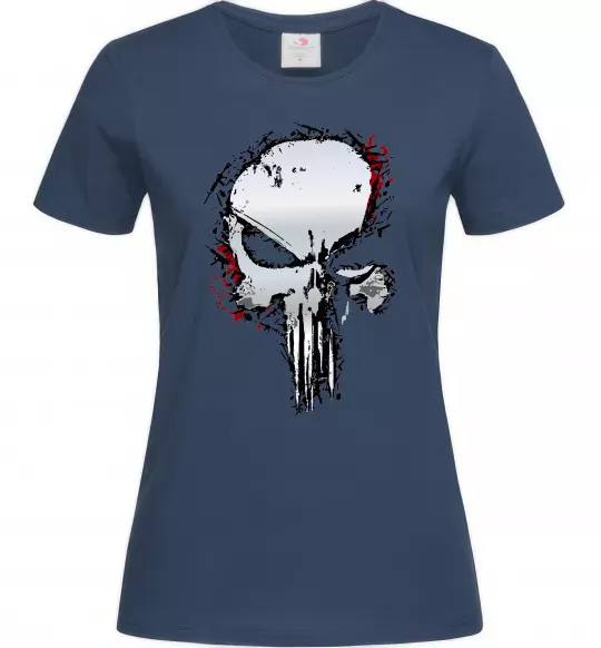 Женская футболка Punisher silver Темно-синий фото