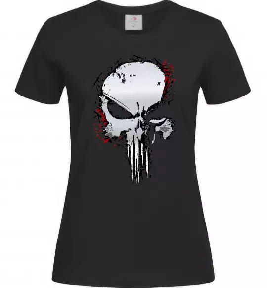 Женская футболка Punisher silver Черный фото