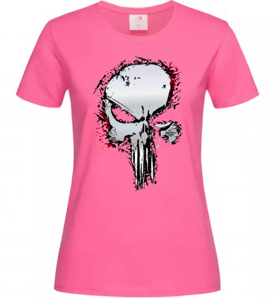 Женская футболка Punisher silver Ярко-розовый фото