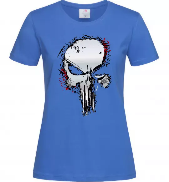 Женская футболка Punisher silver Ярко-синий фото