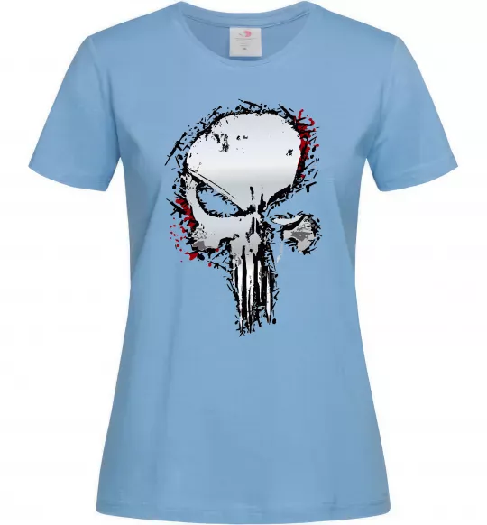 Женская футболка Punisher silver Голубой фото