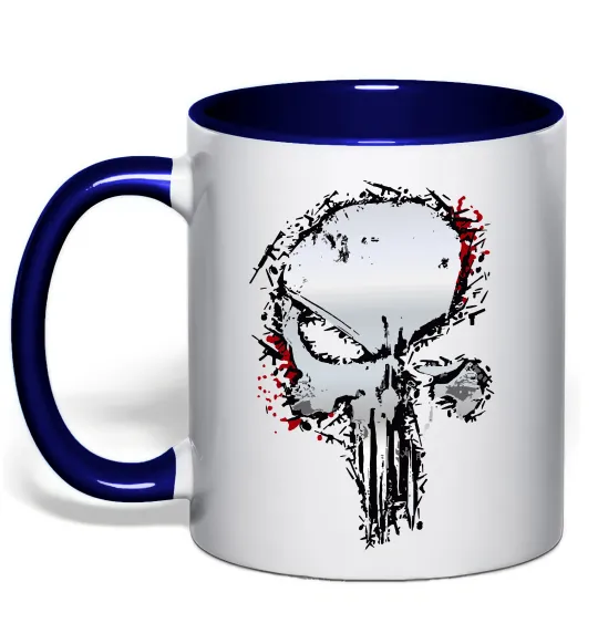 Чашка с цветной ручкой Punisher silver Глубокий темно-синий фото