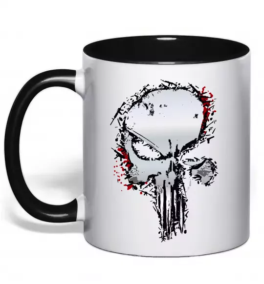 Чашка с цветной ручкой Punisher silver Черный фото