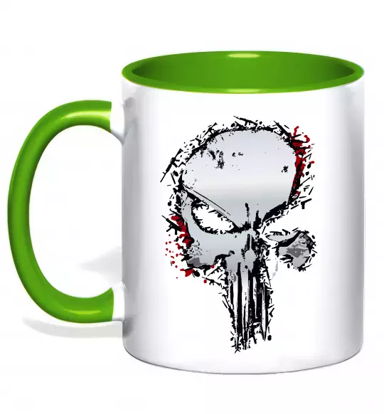 Чашка с цветной ручкой Punisher silver Зеленый фото