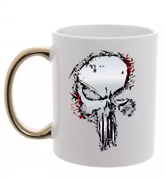 Чашка с цветной ручкой Punisher silver Золото фото
