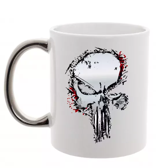 Чашка с цветной ручкой Punisher silver Серебро фото
