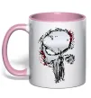 Чашка с цветной ручкой Punisher silver Нежно розовый фото