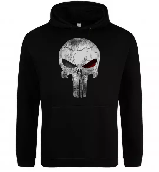 Мужская толстовка (худи) Punisher red eye Черный фото