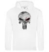 Мужская толстовка (худи) Punisher red eye Белый фото
