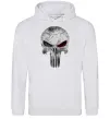 Женская толстовка (худи) Punisher red eye Серый меланж фото
