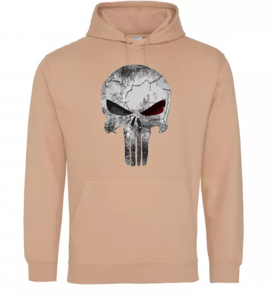 Женская толстовка (худи) Punisher red eye Песочный фото