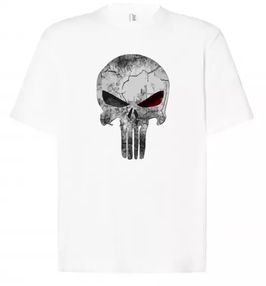 Футболка Оверсайз Punisher red eye Білий фото