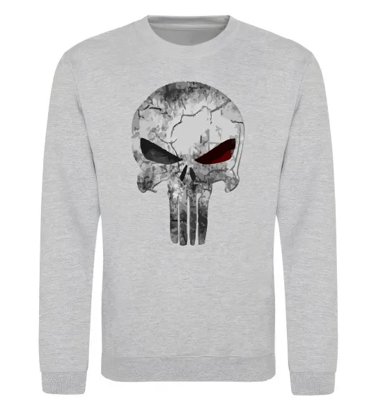 Свитшот Punisher red eye Серый меланж фото