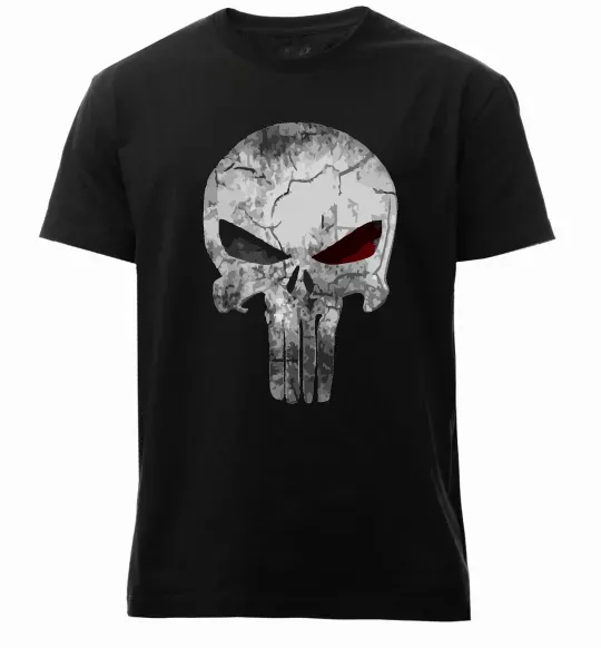 Мужская премиум футболка Punisher red eye Черный фото