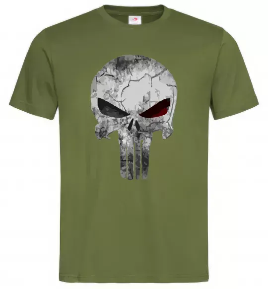 Мужская футболка Punisher red eye Оливковый фото