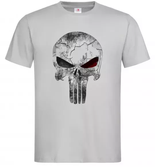 Мужская футболка Punisher red eye Серый фото