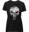 Женская премиум футболка Punisher red eye Черный фото